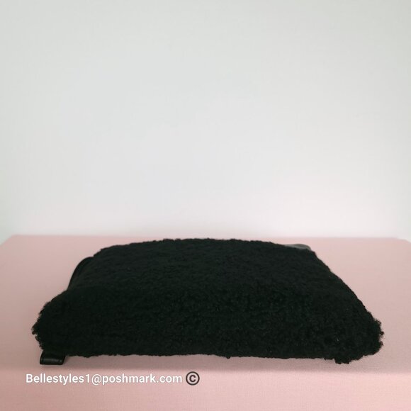 VIAVENETO Delilah Curly Lambskin Shearling Large Pouch/Wristlet- Black color - Picture 10 of 16